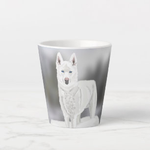 Witte Husky Latte Mok