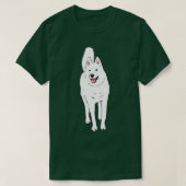 Witte Husky met blauwe ogen T-shirt (Design voorkant)