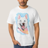 Witte husky t-shirt (Voorkant)