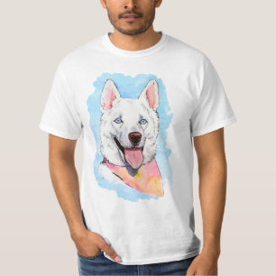 Witte husky t-shirt