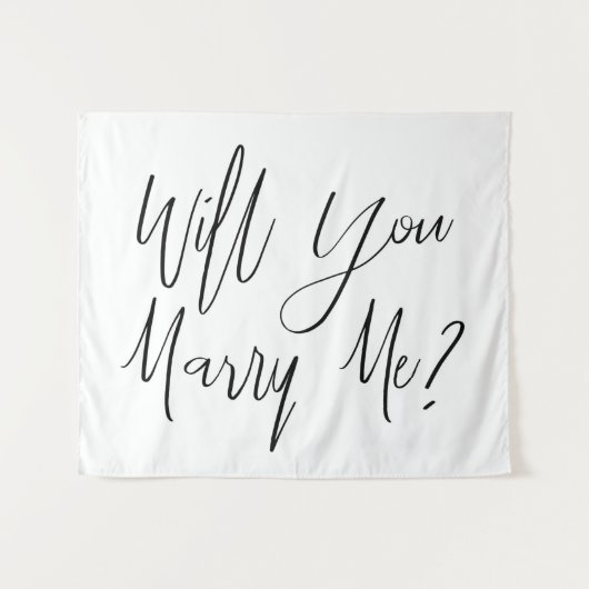 Witte huwelijksaanzoek achtergrond Wil je met me t Wandkleed (Voorkant (horizontaal))