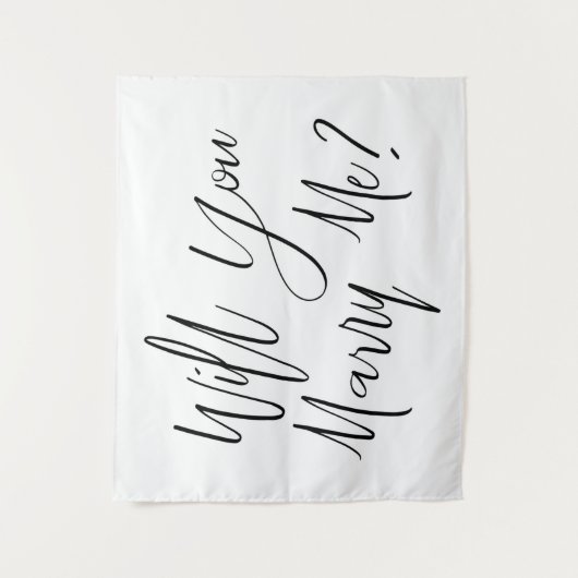 Witte huwelijksaanzoek achtergrond Wil je met me t Wandkleed (Voorkant)