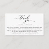 Witte huwelijksfeest ceremonie foto dank je informatiekaartje (Voorkant)