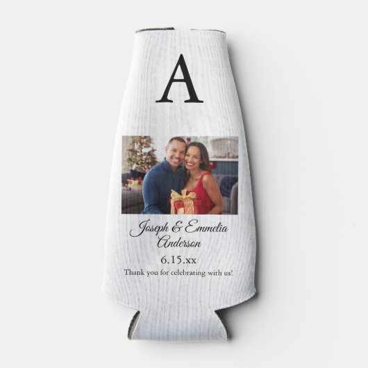 Witte huwelijksgunst foto fleskoeler flesjeskoeler (Voorkant)