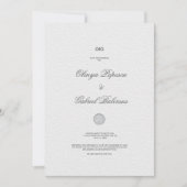 Witte huwelijksuitnodiging met gouden penseelstrek kaart (Voorkant)