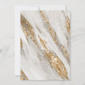 Witte huwelijksuitnodiging met gouden penseelstrek kaart (Achterkant)