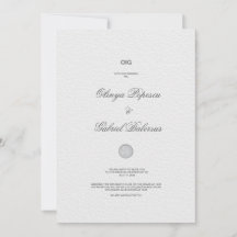 Witte huwelijksuitnodiging met gouden penseelstrek