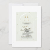 Witte huwelijksuitnodiging met moderne blauwe bedr kaart (Voorkant)