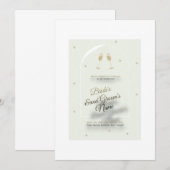 Witte huwelijksuitnodiging met moderne blauwe bedr kaart (Voorkant / Achterkant)