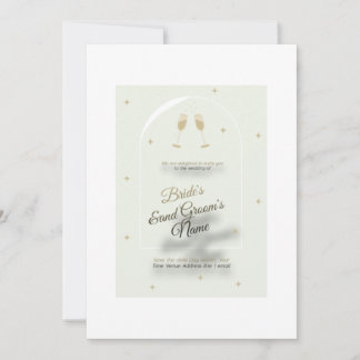 Witte huwelijksuitnodiging met moderne blauwe bedr kaart