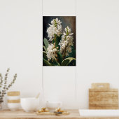 Witte Hyacint Bloem Kunstprint Poster (Keuken)
