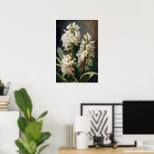 Witte Hyacint Bloem Kunstprint Poster (Thuiskantoor)