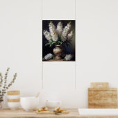 Witte Hyacint Bloemen Art Print Poster (Keuken)
