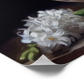 Witte Hyacint Bloemen Art Print Poster (Hoek)