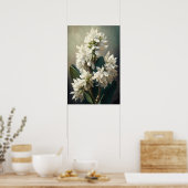 Witte Hyacint Bloemenkunst Print Poster (Keuken)
