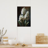 Witte Hyacint Bloemenkunst Print Poster (Keuken)