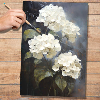 Witte Hydrangea 1 Decoupage papier