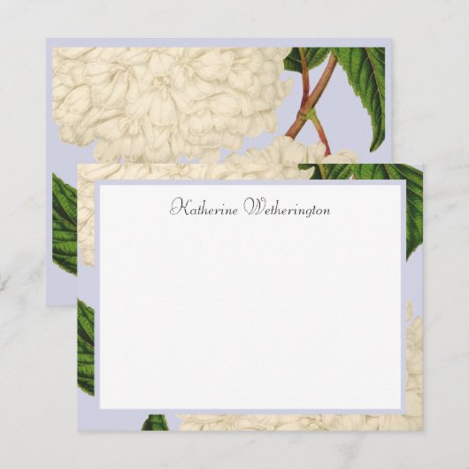 witte hydrangea - Aangepaste notitiekaarten Kaart (Voorkant / Achterkant)