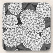 Witte hydrangea bier onderzetter (Voorkant)