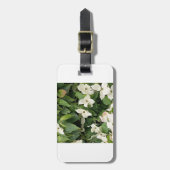 Witte Hydrangea Bloem Bagage Label Beschrijving (Voorkant verticaal)