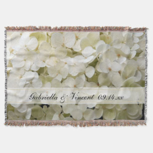 Witte Hydrangea Bloem Bruiloft Keepsake Deken