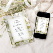 Witte Hydrangea Bloem Quinceanera Party Kaart