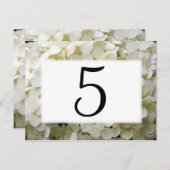 Witte Hydrangea Bloem Tafel Nummers Briefkaart (Voorkant / Achterkant)