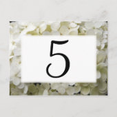 Witte Hydrangea Bloem Tafel Nummers Briefkaart (Voorkant)