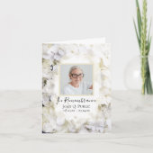Witte Hydrangea Bloem Waterverf Begrafenis Sympath Bedankkaart (Voorkant)