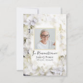 Witte Hydrangea Bloem Waterverf Begrafenis Sympath Bedankkaart (Voorkant)