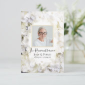 Witte Hydrangea Bloem Waterverf Begrafenis Sympath Bedankkaart (Staand voorkant)