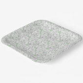 Witte Hydrangea bloemblaadjes op salie Papieren Bordje (Gebogen)