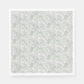 Witte Hydrangea bloemblaadjes op salie Servet (Voorkant)