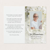 Witte Hydrangea Bloemen Begrafenis Gebed Visitekaartje (Buitenkant ongevouwen)