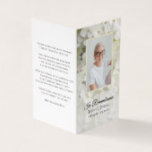 Witte Hydrangea Bloemen Begrafenis Gebed Visitekaartje (Buitenkant)