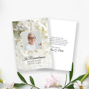 Witte Hydrangea Bloemen Begrafenis Sympathie Bedankkaart