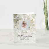 Witte Hydrangea Bloemen Begrafenis Sympathie Bedankkaart (Voorkant)