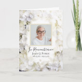 Witte Hydrangea Bloemen Begrafenisdienst gevouwen Programma (Voorkant)