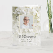 Witte Hydrangea Bloemen Begrafenisdienst gevouwen Programma (Voorkant)