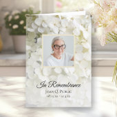 Witte Hydrangea Bloemen Begrafenisdienst gevouwen Programma