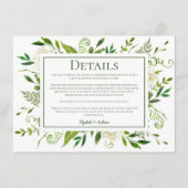 Witte Hydrangea Bloemen bruiloft Details Informatiekaartje (Voorkant)