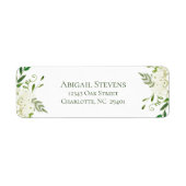 Witte Hydrangea Bloemen Bruiloft Retouradres Etiket (Voorkant)