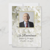 Witte Hydrangea Bloemen Dood Jubileum Kaart (Voorkant)