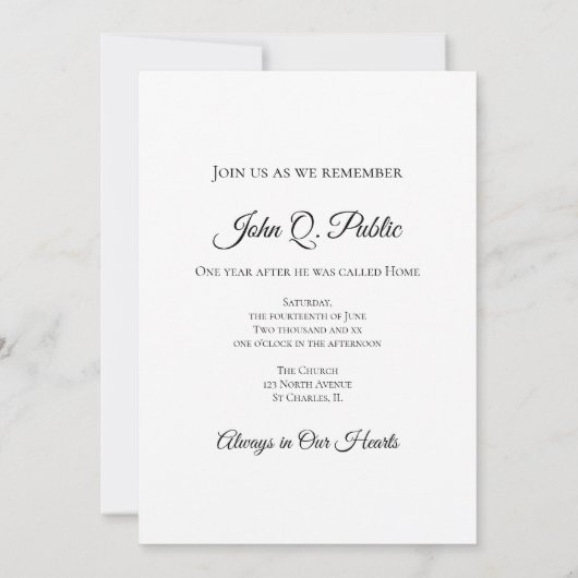 Witte Hydrangea Bloemen Dood Jubileum Kaart (Achterkant)