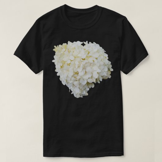 Witte Hydrangea Bloemen Foto Cutout T-shirt (Design voorkant)