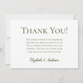 Witte Hydrangea Bloemen Foto Vlakke Bruiloft Bedankkaart (Achterkant)