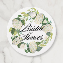 Witte Hydrangea Bloemen Krans Bruidsfeest Bedankjes Labels