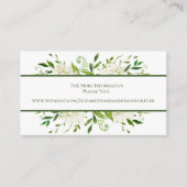 Witte Hydrangea Bloemen Waterverf Bruiloft Website Informatiekaartje (Voorkant)