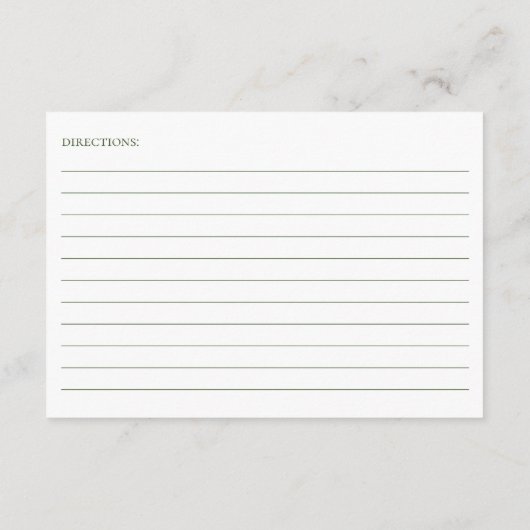 Witte Hydrangea Bloemen Waterverf Recept Kaart (Achterkant)