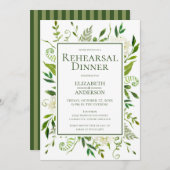 Witte Hydrangea Bloemen Waterverf repetitie diner Kaart (Voorkant / Achterkant)